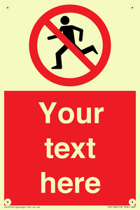 Custom No Running Sign